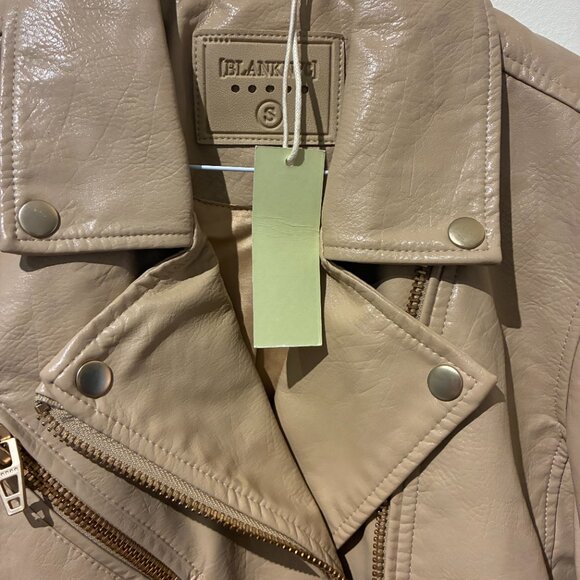 NWT Blank NYC Faux Leather Moto Jacket - Tan - Women's S - Picture 4 of 10